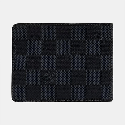 LOUIS VUITTON SLENDER Blue Coated Canvas Checkerboard Wallet-(SKU)-957464411