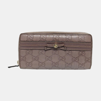 GUCCI Mayfair Purple Cowhide Monogram Embossed Wallet Golden hardware-(SKU)-957633633