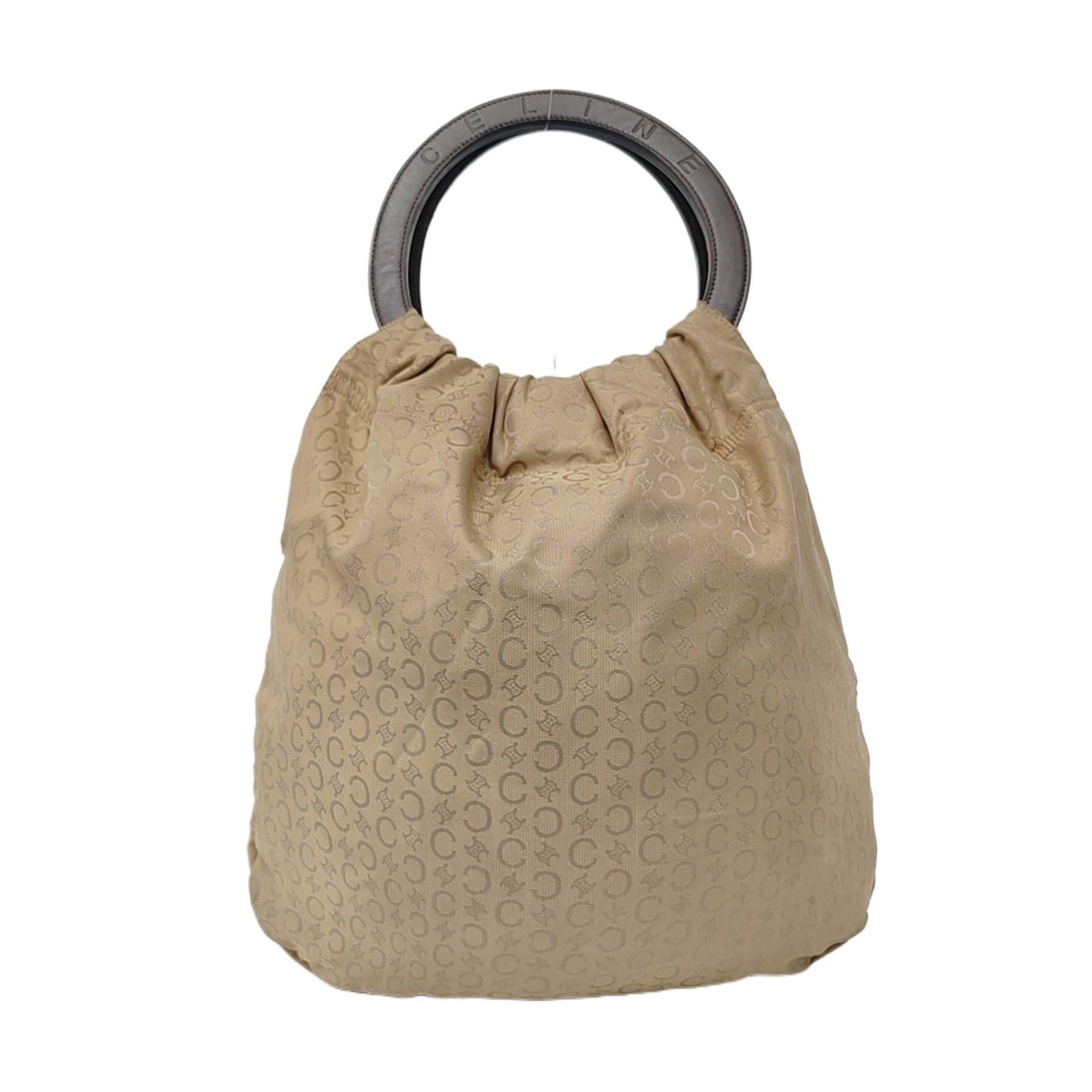CELINE Khaki Canvas Floral Handbag-(SKU)-957579064