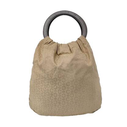 CELINE Khaki Canvas Floral Handbag-(SKU)-957579064