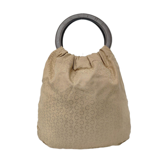 CELINE Khaki Canvas Floral Handbag-(SKU)-957579064