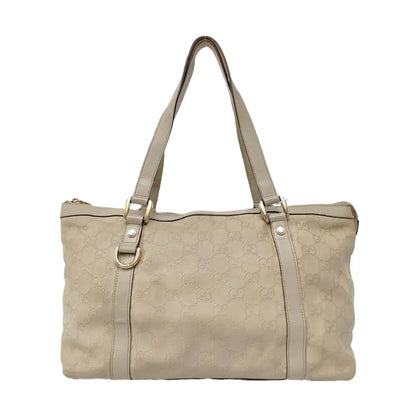 GUCCI Abbey White cowhide 老花压纹 (monogram embossed) shoulder bag/handbag Golden hardware-(SKU)-957784065