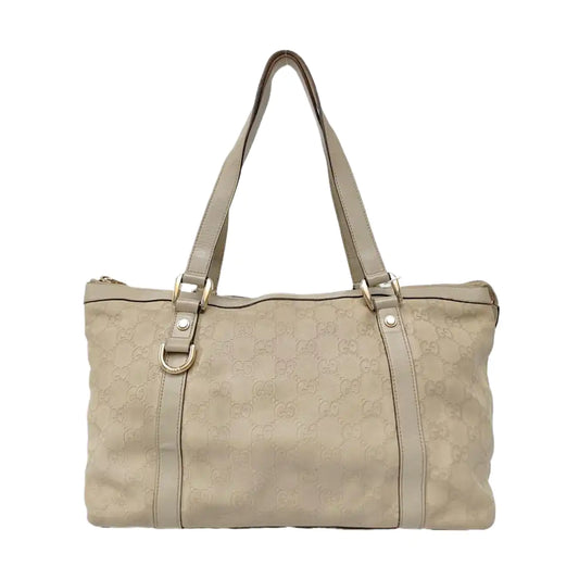 GUCCI Abbey White cowhide 老花压纹 (monogram embossed) shoulder bag/handbag Golden hardware-(SKU)-957784065