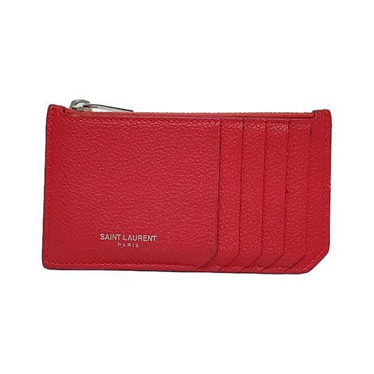 YSL FRAGMENTSRed Cowhide Card Case Complete Accessories-(SKU)-957693346