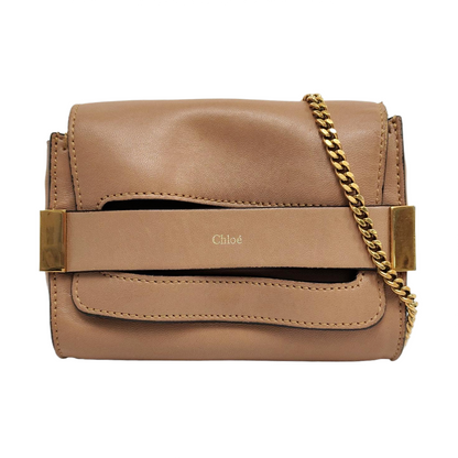 Chloé Elle Brown Leather Crossbody Single Shoulder Bag Golden hardware-(SKU)-957308916