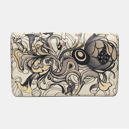 PRADA White Cowhide Printed Single Shoulder Bag Crossbody Bag Silver Hardware Removable shoulder strap-(SKU)-957734411