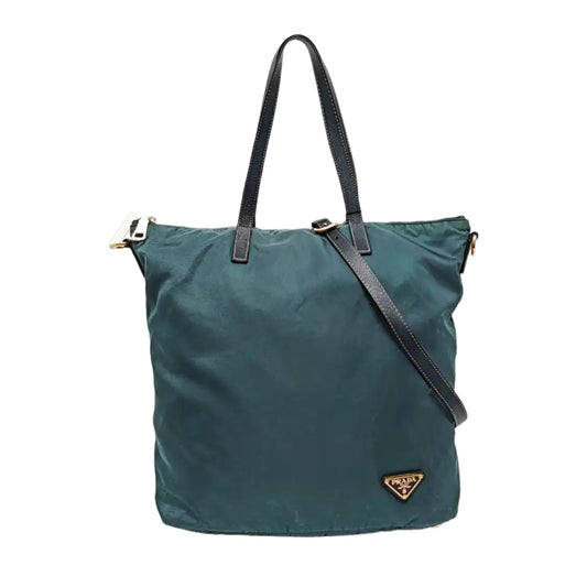 PRADA Tote bag Blue Nylon Logo Single Shoulder Bag Crossbody Tote Bag Golden hardware Removable shoulder strap-(SKU)-958133297