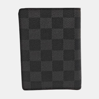 LOUIS VUITTON SMART  Gray Coated Canvas Chessboard Plaid Wallet-(SKU)-957908054