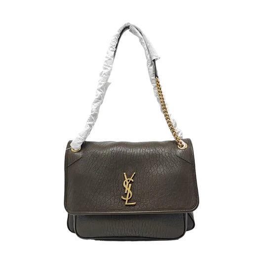 YSL NIKI Large Dark Green Lamb LeatherSingle-Shoulder Bag with Gold Hardware-(SKU)-958019747