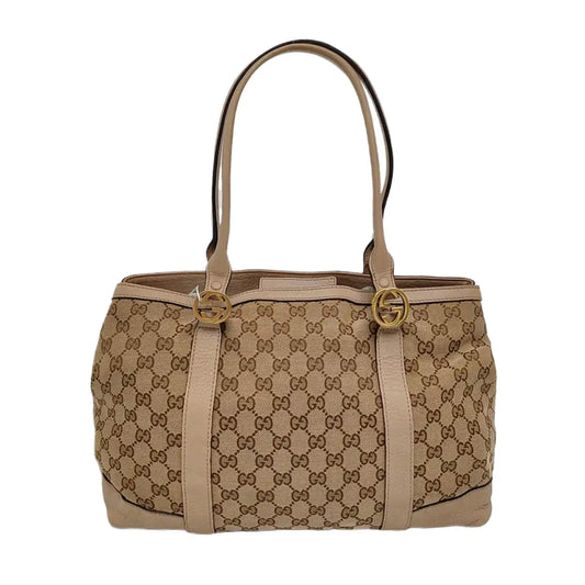 GUCCI Miss GG Brown Canvas Old Flower Single Shoulder Bag Tote Bag Golden hardware-(SKU)-958172878