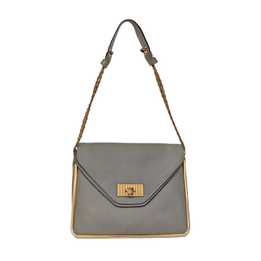 Chloé Sally Medium size Grey Leather Single Shoulder Bag Golden hardware-(SKU)-958155773