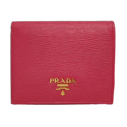 PRADA Fuchsia Leather Wallet Golden hardware-(SKU)-958110711
