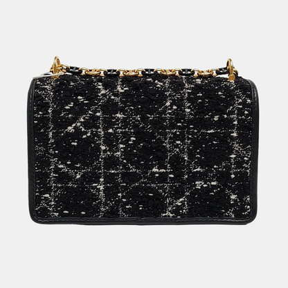 DIOR 30 Montaigne Black Fabric Montaigne Bag Shoulder Bag Crossbody Bag Handbag Golden Hardware Removable Strap-(SKU)-958282037