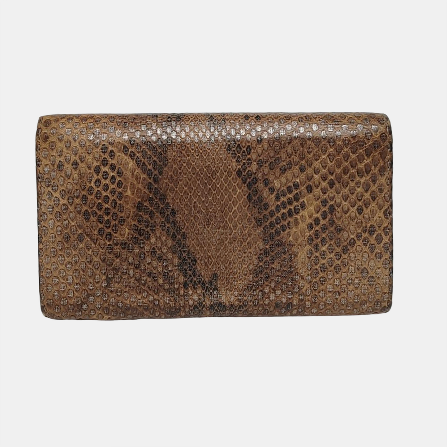 GUCCI Queen Margaret Brown Snake Leather Embossed Wallet Golden hardware-(SKU)-958381527