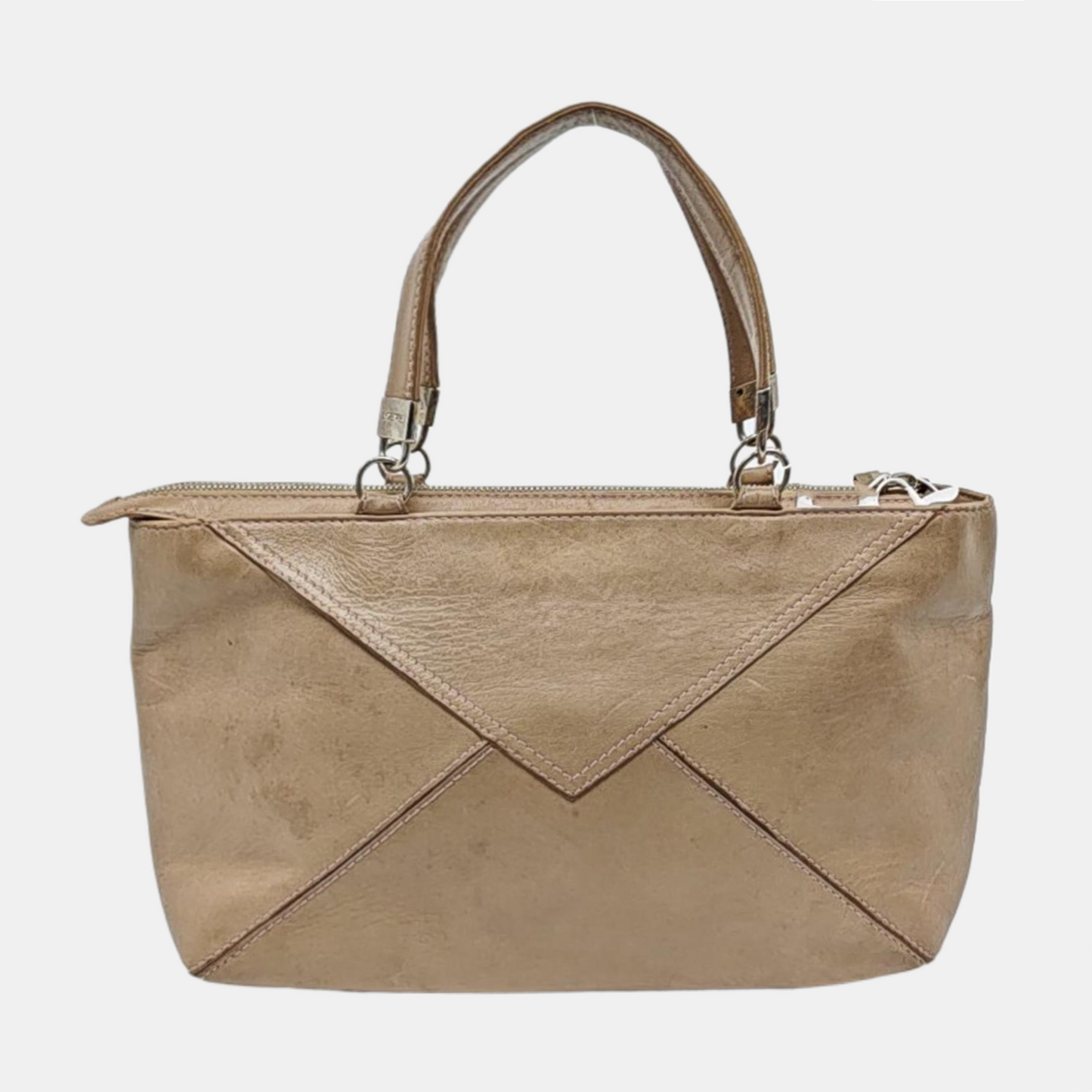 LOEWE Khaki Lambkin Embossed Handbag Silver Hardware-(SKU)-958006542