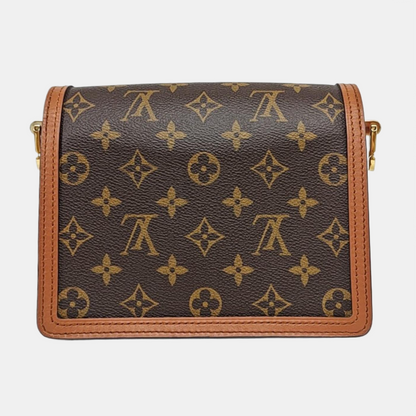 LOUIS VUITTON DAUPHINE Mini Brown Coated Canvas Monogram Vernis Dauphine Crossbody Bag Shoulder Bag Adjustable Strap Complete Accessories-(SKU)-958208247