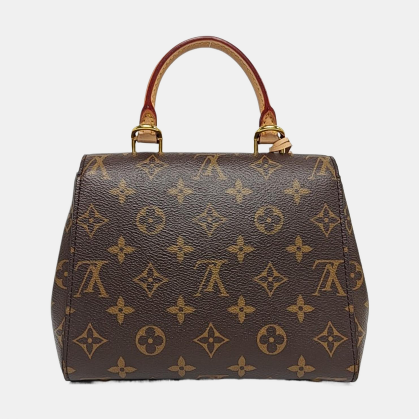 LOUIS VUITTON CLUNY Small Brown Coated Canvas Monogram Cluny Shoulder Bag Crossbody Tote Bag Convertible Strap-(SKU)-958624188