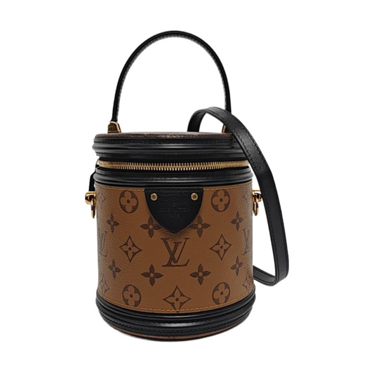 LOUIS VUITTON CANNES Small Brown Coated Canvas Monogram Damier Ebene Crossbody Tote Shoulder Bag Golden Hardware Removable Shoulder Strap-(SKU)-958365083