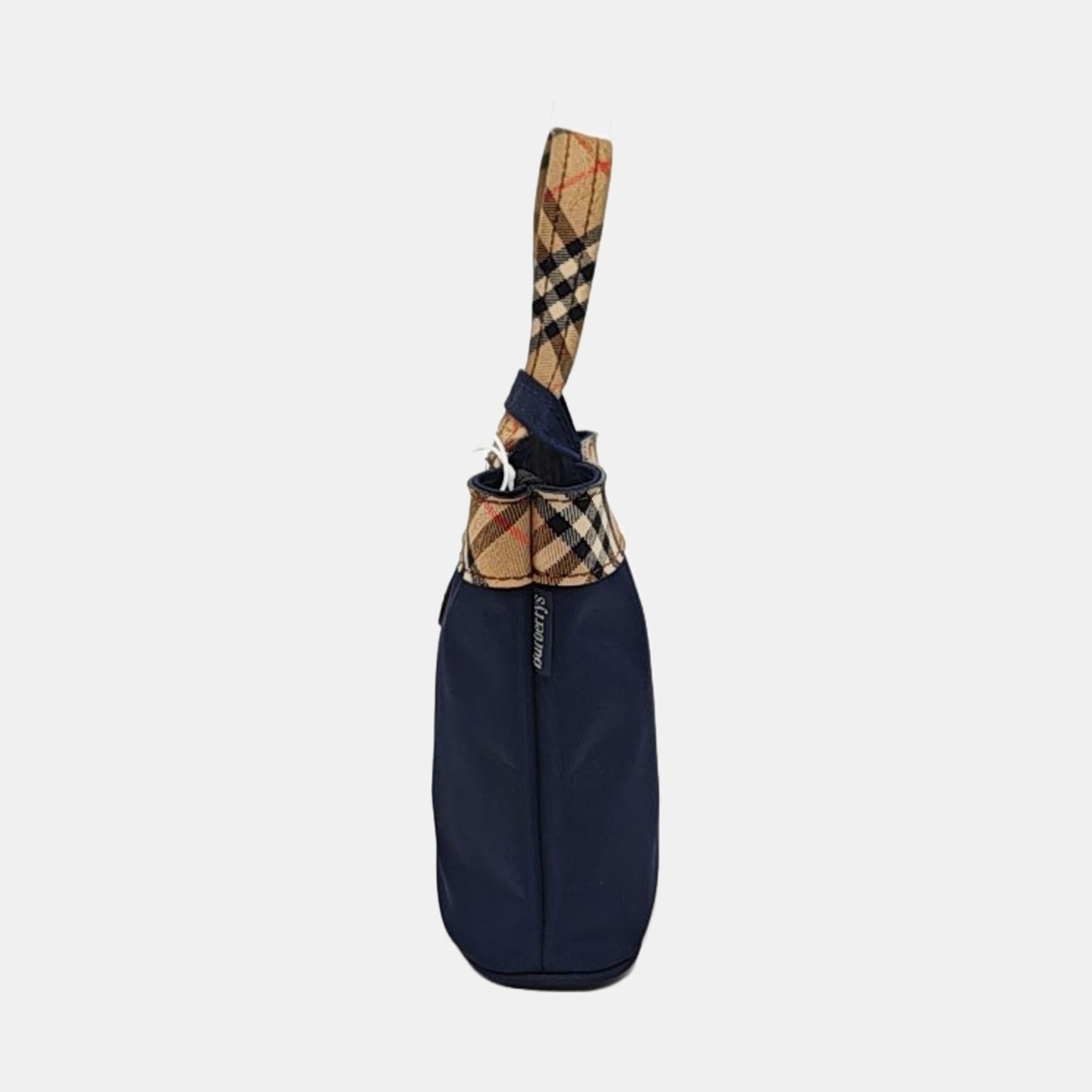 BURBERRY Bucket bag mini Dark Blue Fabric Warhorse Plaid Handbag-(SKU)-959077881