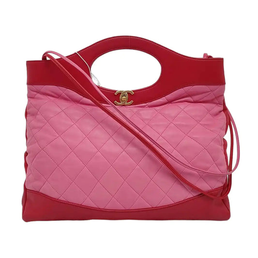 CHANEL CHANEL 31 Large Pink Lamb Leather Quilted Single Shoulder Bag Crossbody Bag Handbag Golden Hardware-(SKU)-958758432