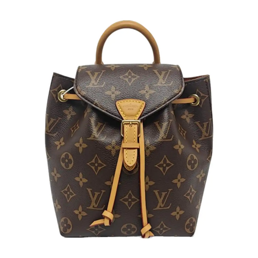 LOUIS VUITTON MONTSOURIS BB Brown Coated Canvas Monogram Backpack Golden Hardware 2 Removable Straps-(SKU)-959106481