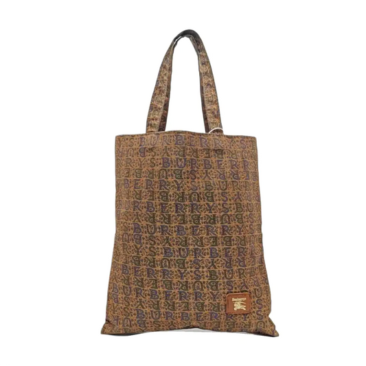 BURBERRY Brown Canvas Floral Handbag-(SKU)-959012368