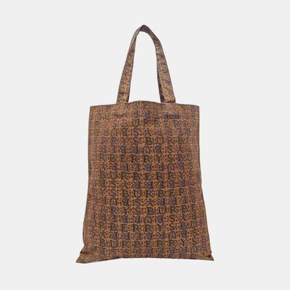 BURBERRY Brown Canvas Floral Handbag-(SKU)-959012368