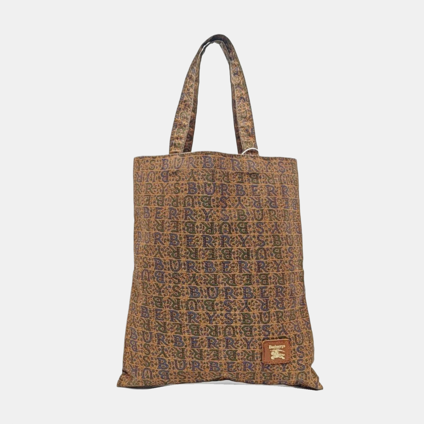 BURBERRY Brown Canvas Floral Handbag-(SKU)-959012368