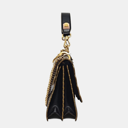 FENDI Kan I Medium size Black Cowhide Single Shoulder Bag Sling Bag Tote Golden hardware shoulder straps-(SKU)-959000092