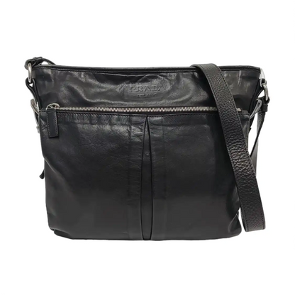 PRADA Black Leather Crossbody Bag Single Shoulder Bag Silver Hardware-(SKU)-959224503