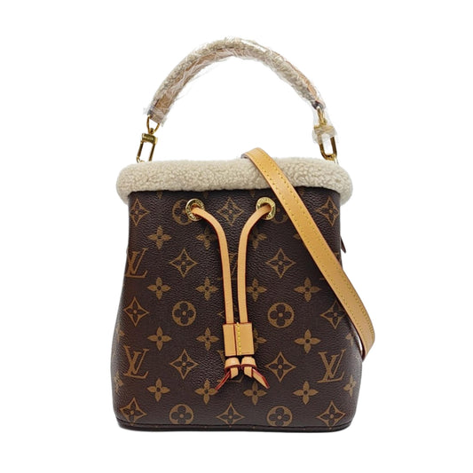 LOUIS VUITTON NÉONOÉ BB Brown Coated Canvas Monogram Bucket Bag Shoulder Bag with 2 Removable Straps Gold Hardware Complete Accessories-(SKU)-959040977
