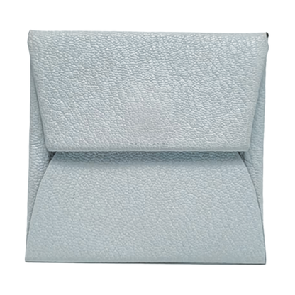 HERMÈS Bastia Haze blue sheepskin card case Silver Hardware Dstamp-(SKU)-959053951
