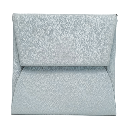 HERMÈS Bastia Haze blue sheepskin card case Silver Hardware Dstamp-(SKU)-959053951