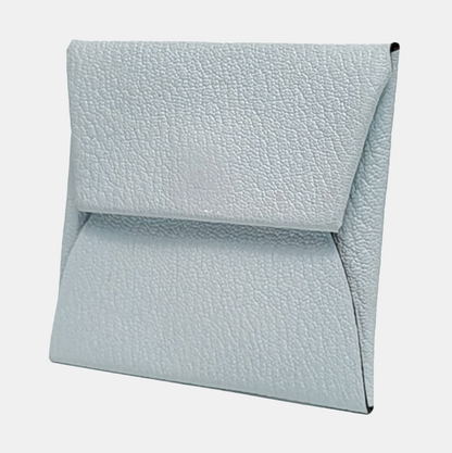 HERMÈS Bastia Haze blue sheepskin card case Silver Hardware Dstamp-(SKU)-959053951