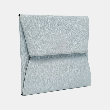 HERMÈS Bastia Haze blue sheepskin card case Silver Hardware Dstamp-(SKU)-959053951