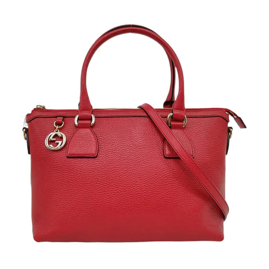 GUCCI Tote bag Red Calf Leather Crossbody Shoulder Bag Tote Golden hardware Removable shoulder strap-(SKU)-958958103