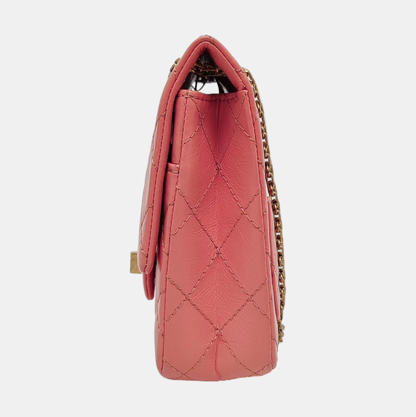 CHANEL 2.55 Pink Lamb Skin Quilted Shoulder Bag and Crossbody with Detachable Strap, Gold Hardware, 30 Compartments-(SKU)-959226683