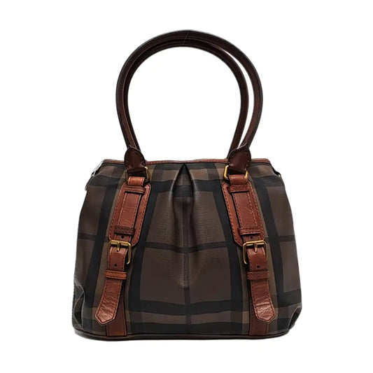 BURBERRY Northfield Brown Coated Canvas Single Shoulder Bag Handbag Crossbody Bag Golden hardware-(SKU)-959101361
