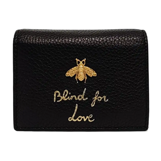 GUCCI Animalier Black Leather Printed Wallet Golden hardware-(SKU)-959022609