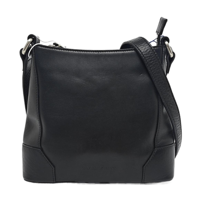 BURBERRY Black Leather Crossbody Bag Single Shoulder Bag Silver Hardware-(SKU)-959425193