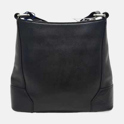 BURBERRY Black Leather Crossbody Bag Single Shoulder Bag Silver Hardware-(SKU)-959425193
