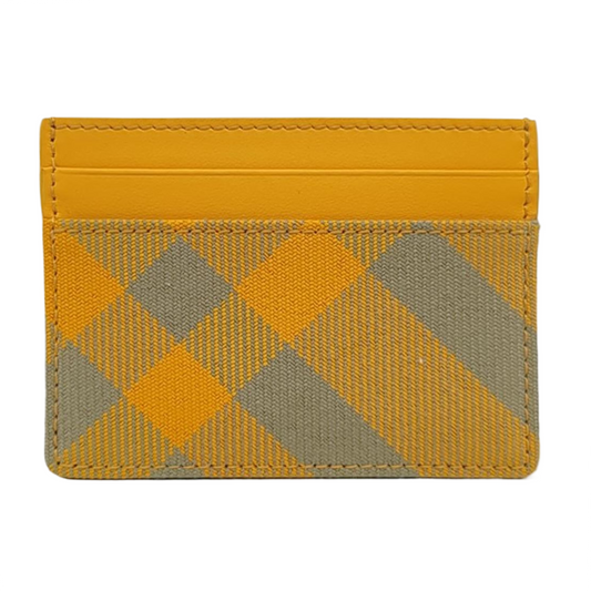 BURBERRY Yellow Coated Canvas Card Holder-(SKU)-959607392
