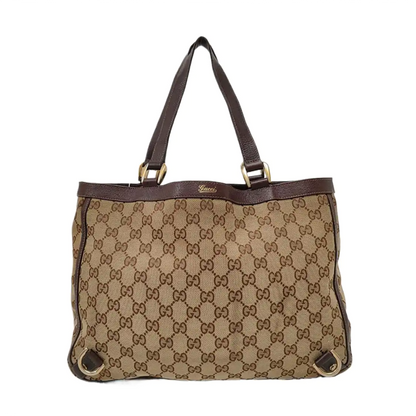 GUCCI Abbey Brown Canvas Monogram Handbag Single Shoulder Bag Golden hardware-(SKU)-959312527