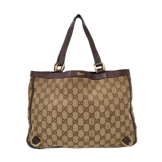 GUCCI Abbey Brown Canvas Monogram Handbag Single Shoulder Bag Golden hardware-(SKU)-959312527