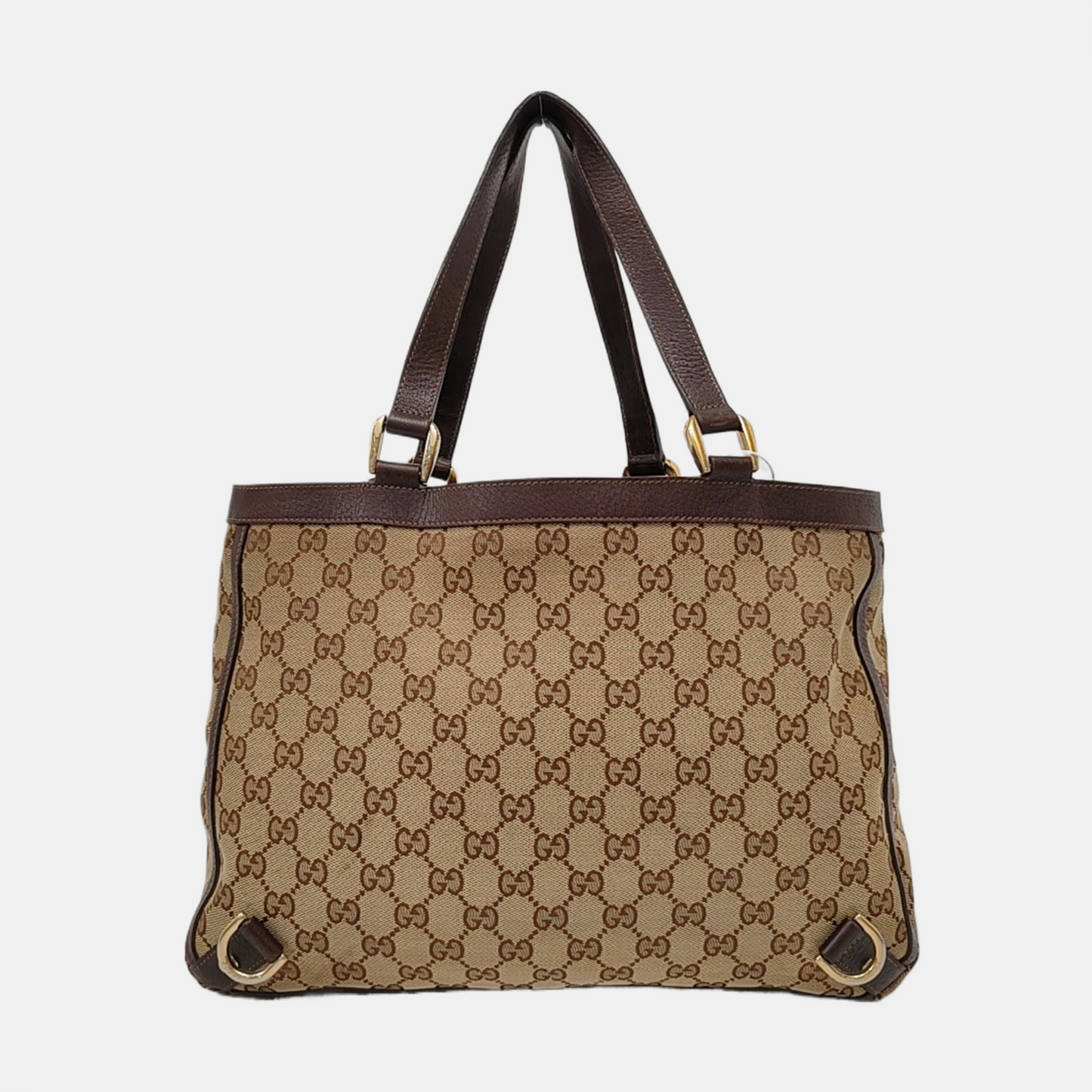 GUCCI Abbey Brown Canvas Monogram Handbag Single Shoulder Bag Golden hardware-(SKU)-959312527