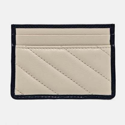 GUCCI GG Marmont White Leather Quilted Stripe Wallet Golden hardware Complete Accessories-(SKU)-959184905