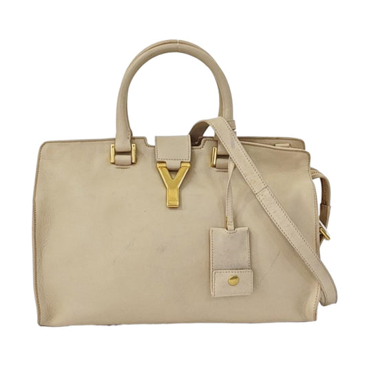 YSL CHYC Y LIGNE Small size Beige Cowhide Crossbody Bag Single Shoulder Bag Handbag Golden hardware Removable shoulder strap-(SKU)-958923835