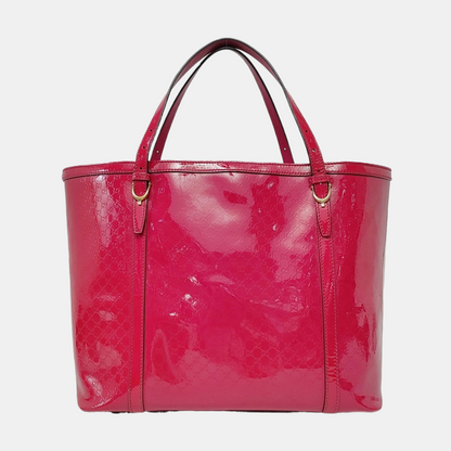 GUCCI Microguccissima Fuchsia Patent Leather Monogrammed Quilted Single Shoulder Bag Golden hardware-(SKU)-958957930