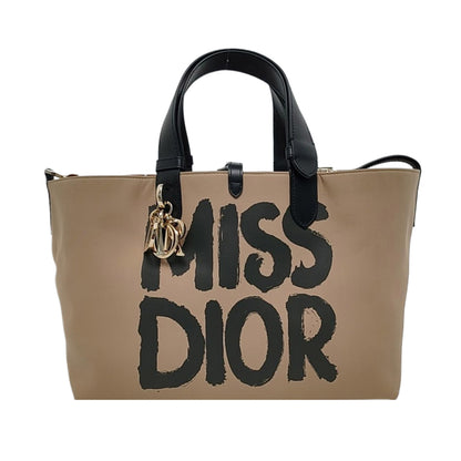 DIOR Toujours Medium Size Khaki Canvas Printed Handbag Golden Hardware Pockets-(SKU)-959272266