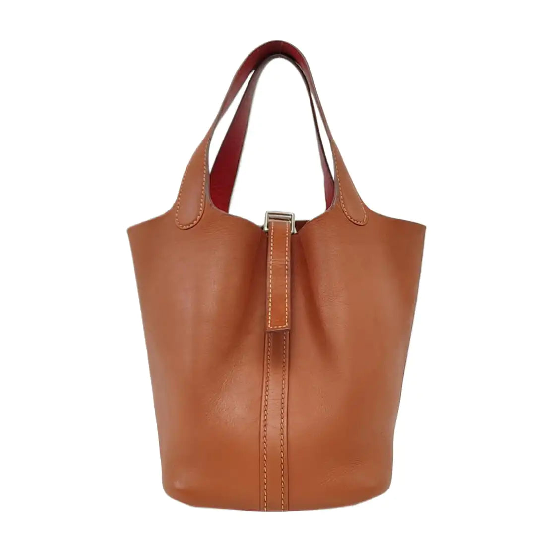 HERMÈS Picotin 18 Maple Brown Calfskin Handbag Silver Hardware 🄷 Engraving-(SKU)-959654891